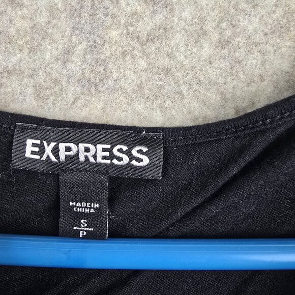 Express Womens Sleeveless Glitter Top Blue Beaded Design With Black Lining Small - Picture 4 of 7